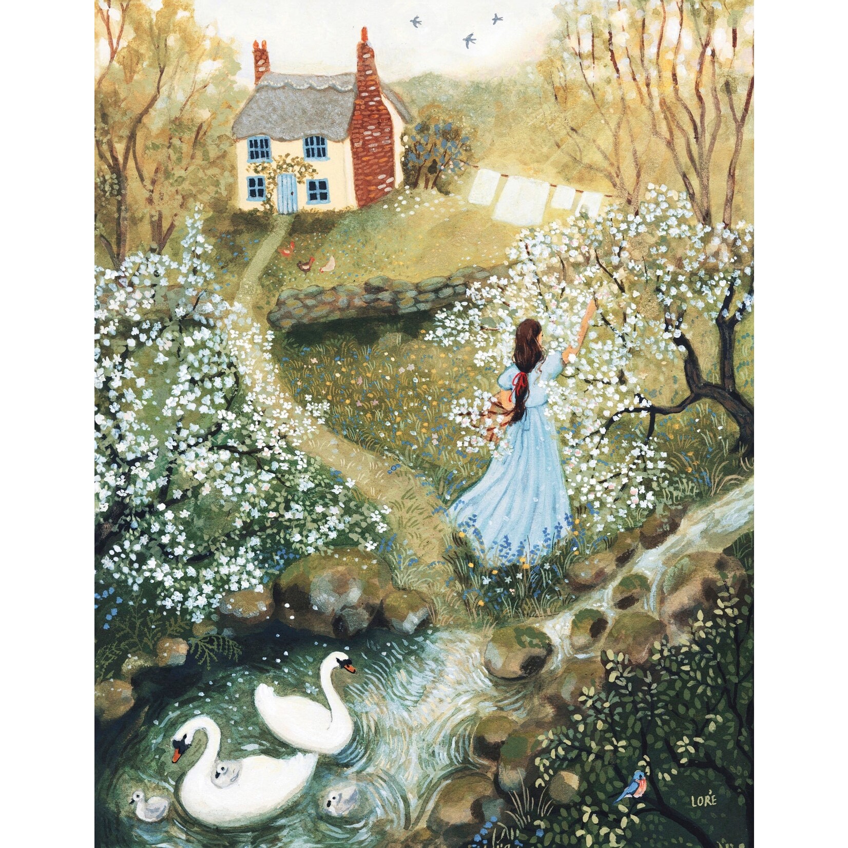 New York Puzzle Co Loré Pemberton: Bluebird Mini 100pc