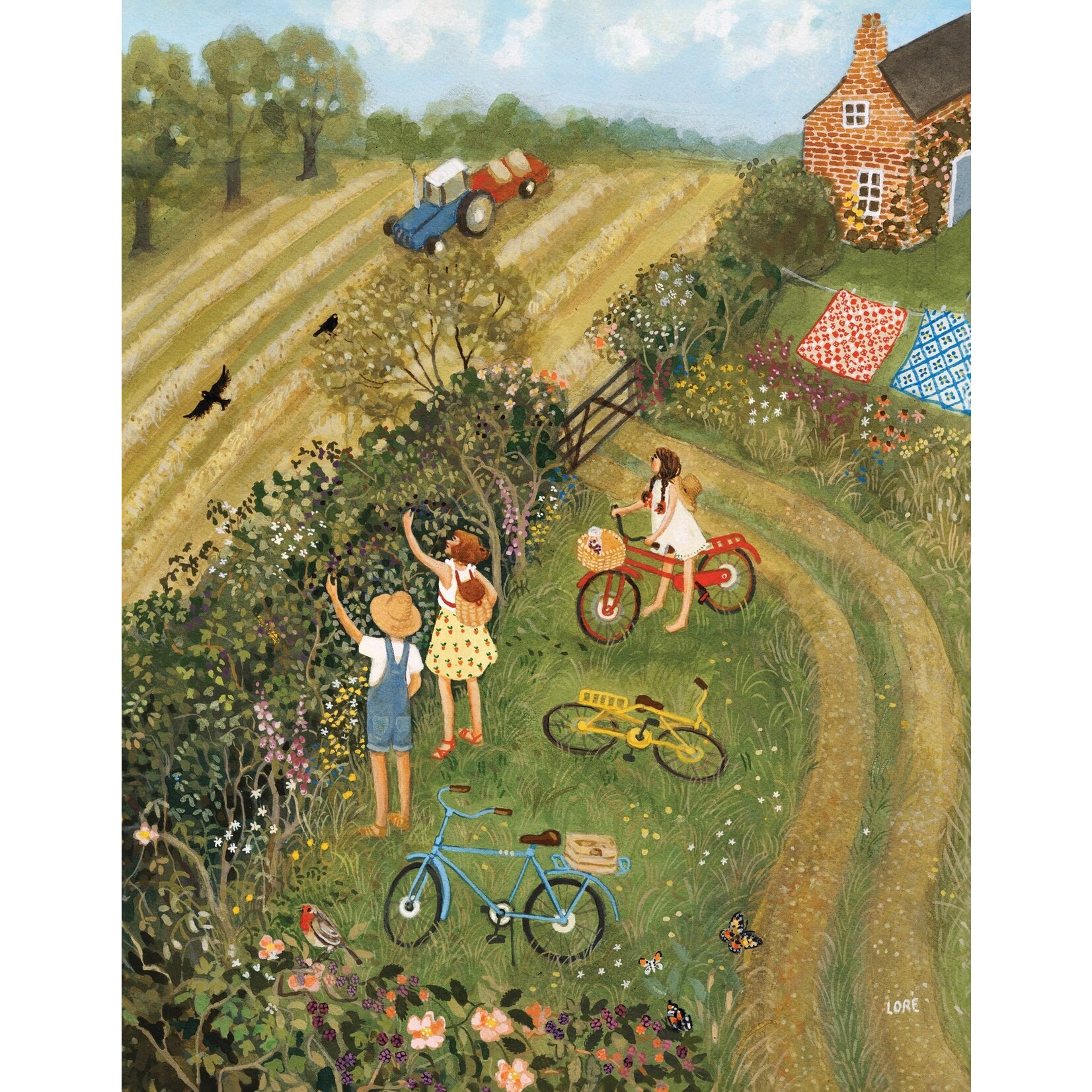 New York Puzzle Co Loré Pemberton: Along the Hedgerow Mini 100pc