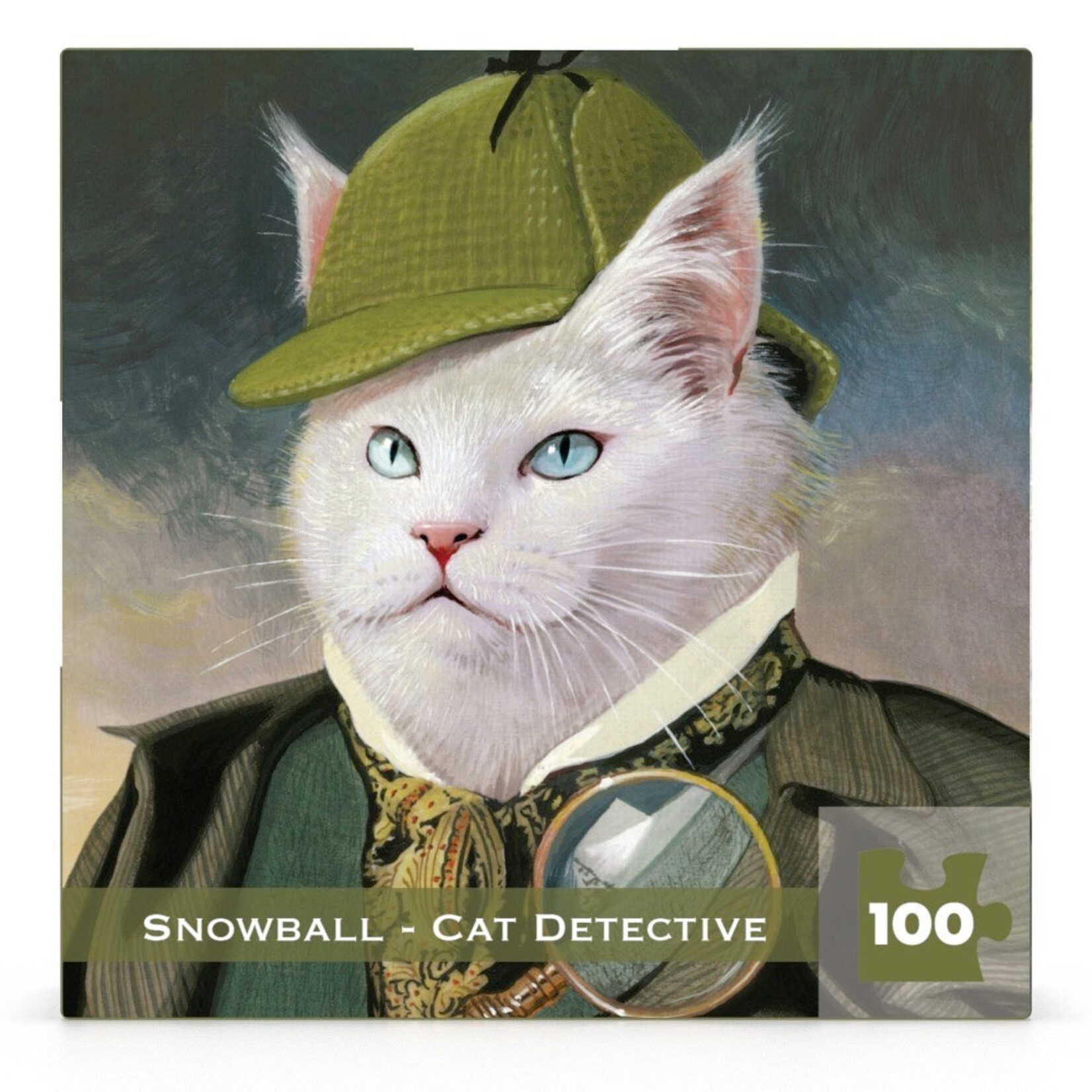 New York Puzzle Co Bill Mayer: Snowball Cat Detective Mini 100pc