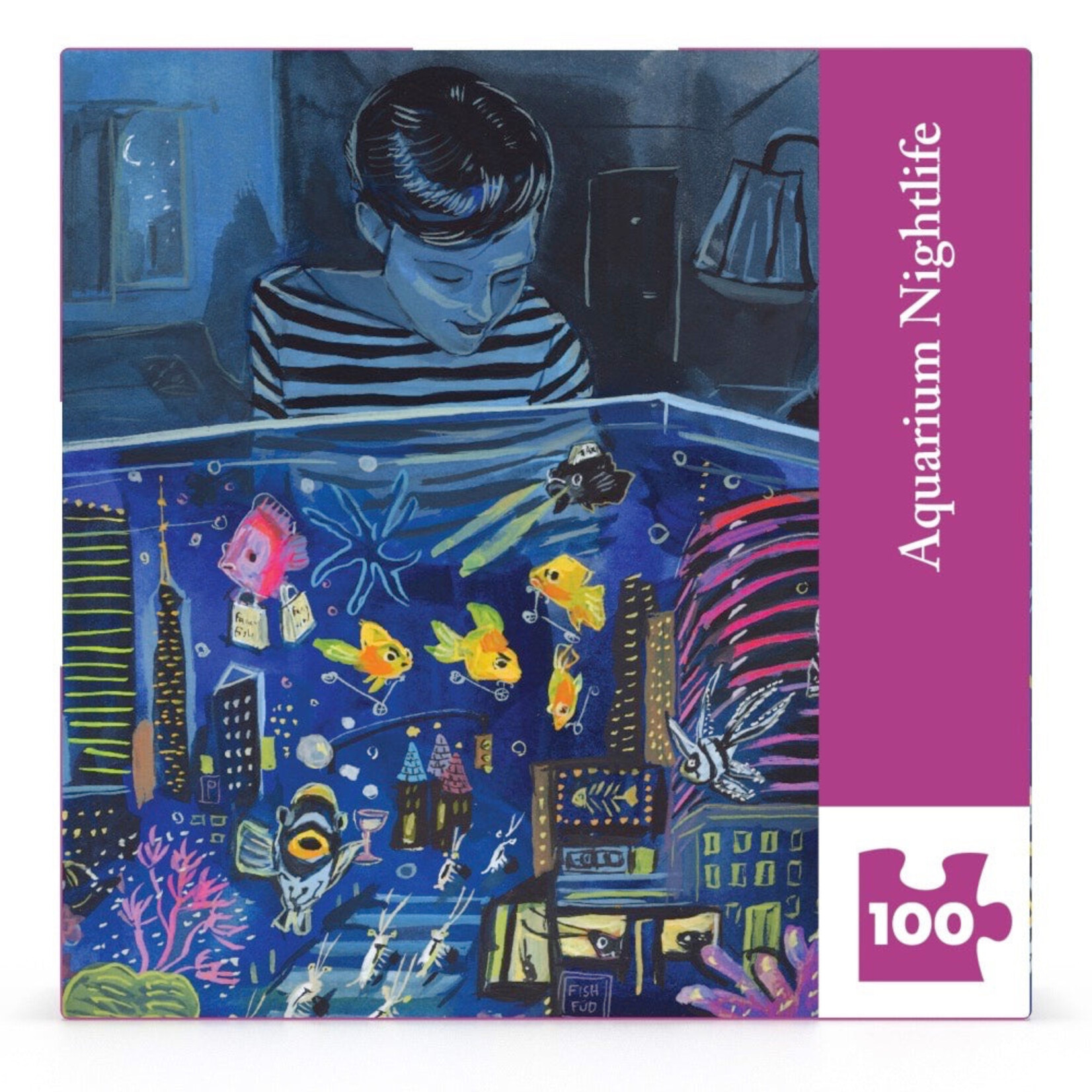 New York Puzzle Co Jenny Kroik: Aquarium Nightlife Mini 100pc
