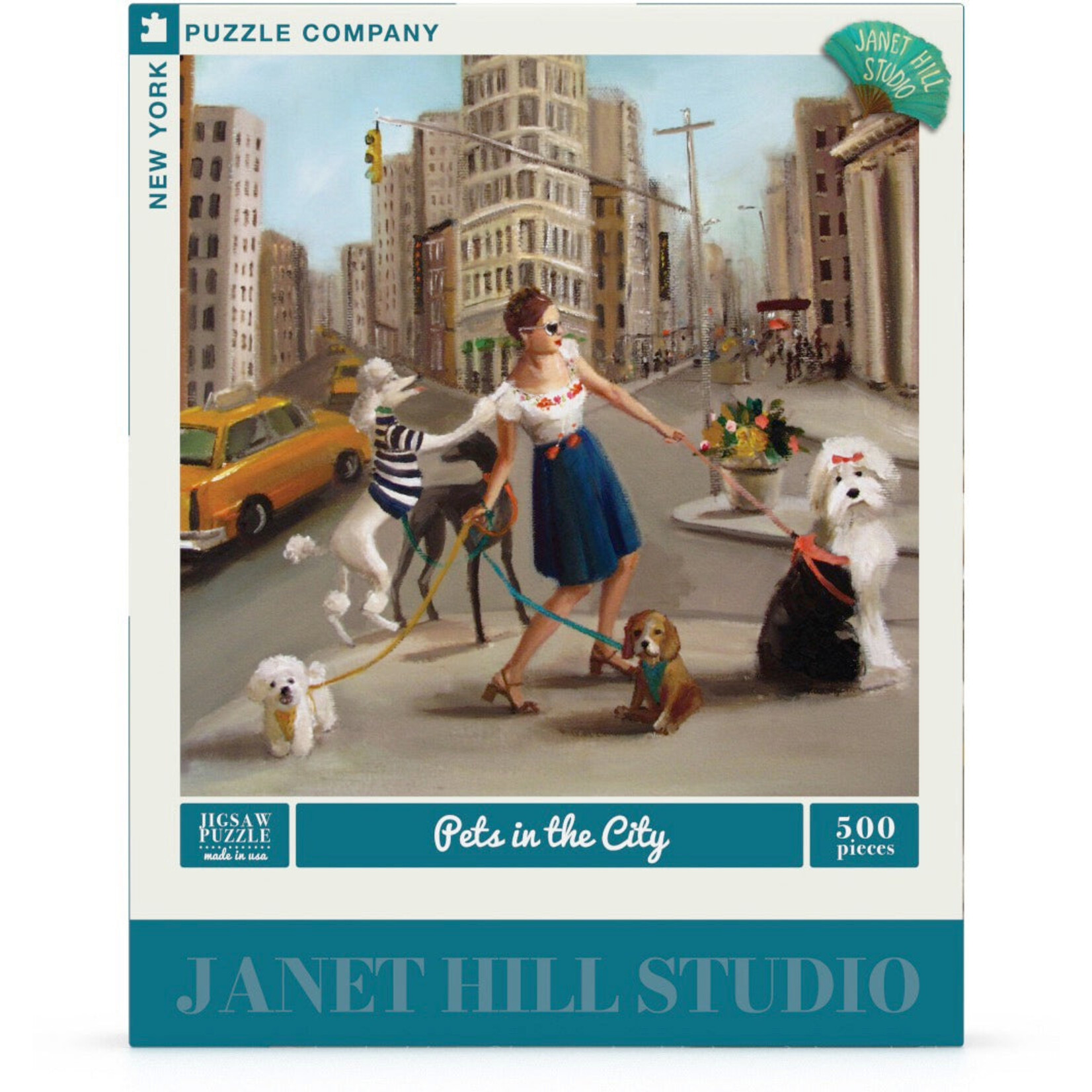 New York Puzzle Co Janet Hill: Pets in the City 500pc