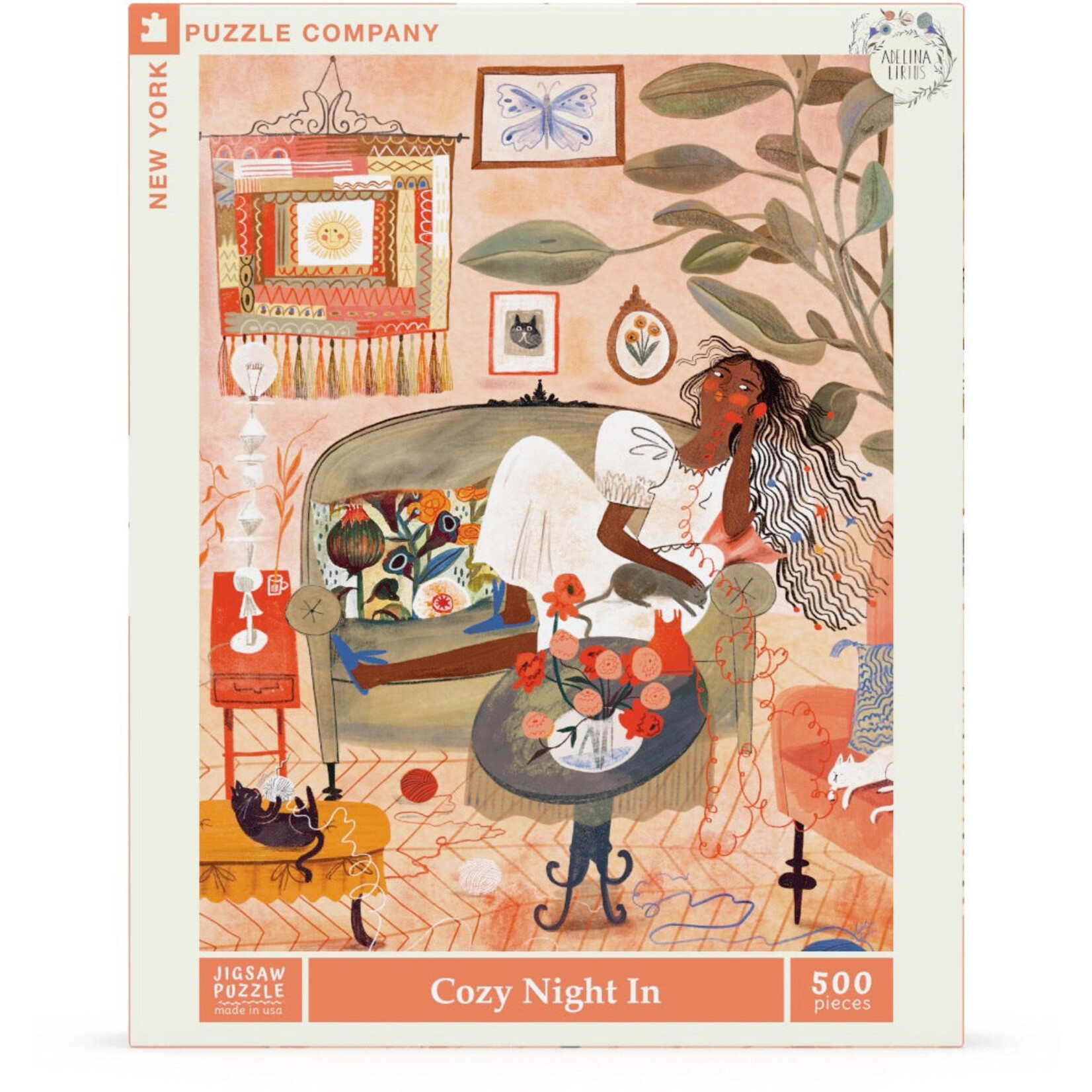 New York Puzzle Co Adelina Lirius: Cozy Night In 500pc