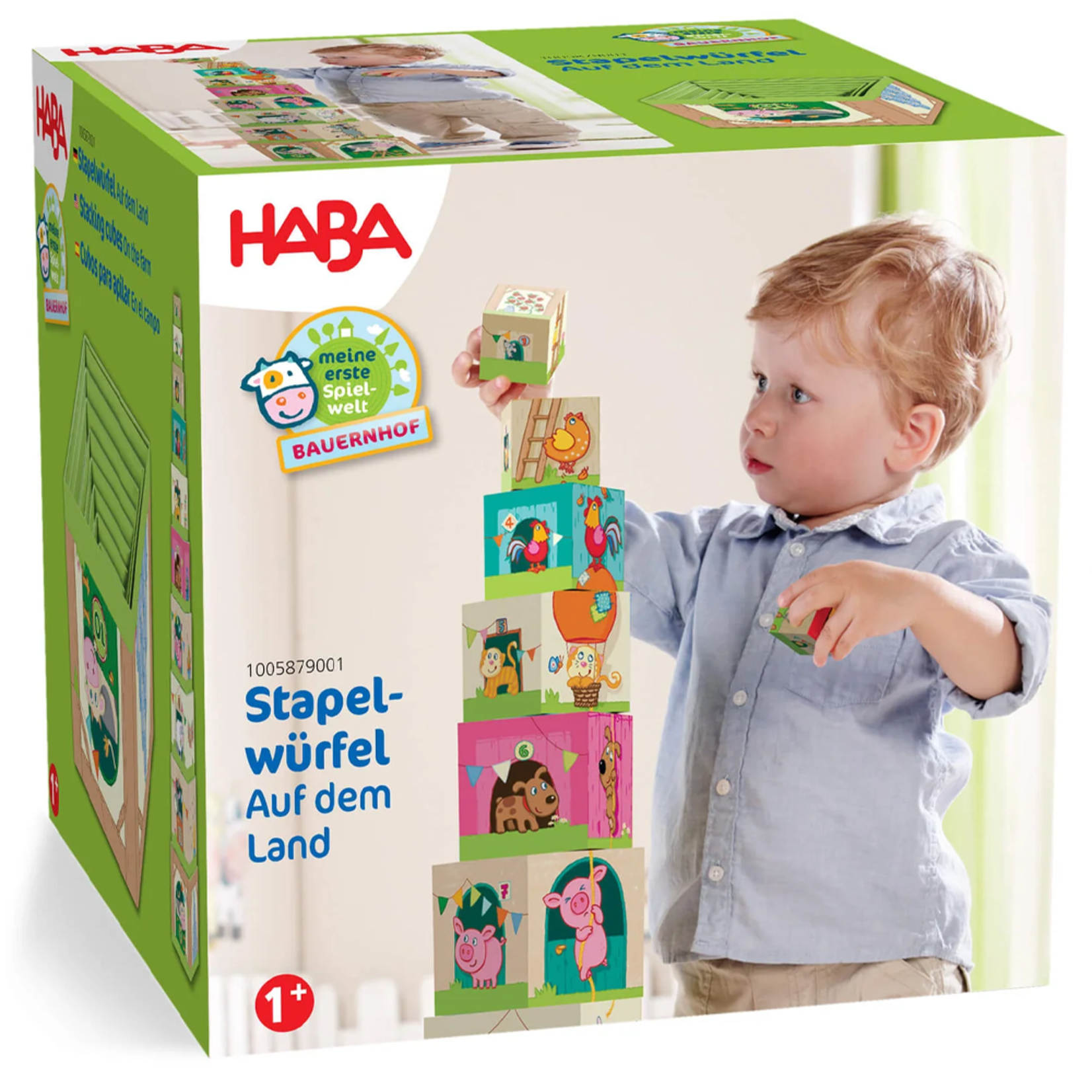 HABA On the Farm Cardboard Stacking & Nesting Cubes