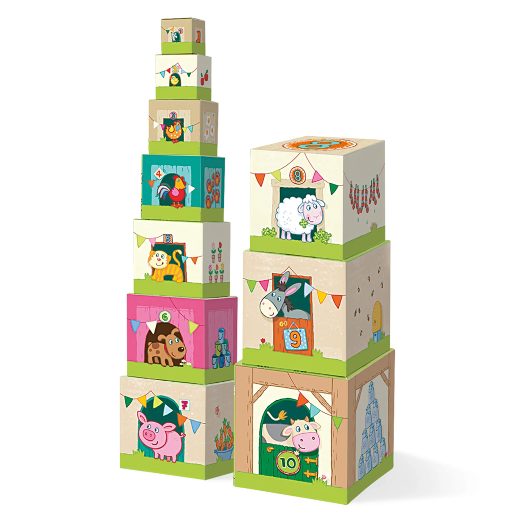 HABA On the Farm Cardboard Stacking & Nesting Cubes