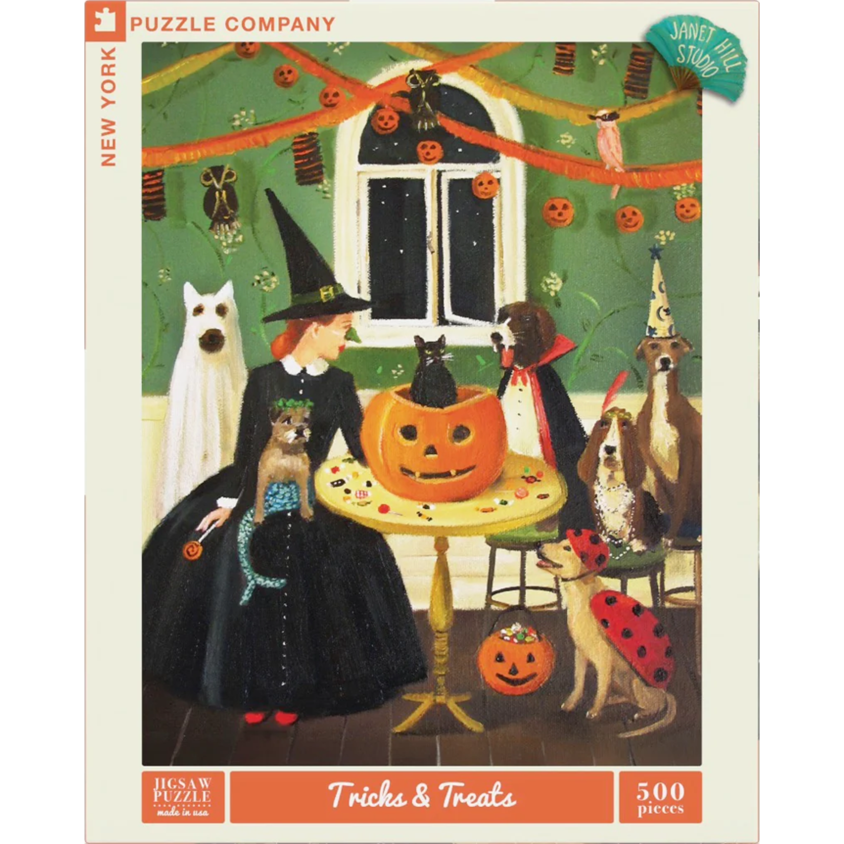 New York Puzzle Co Janet Hill: Tricks & Treats 500pc