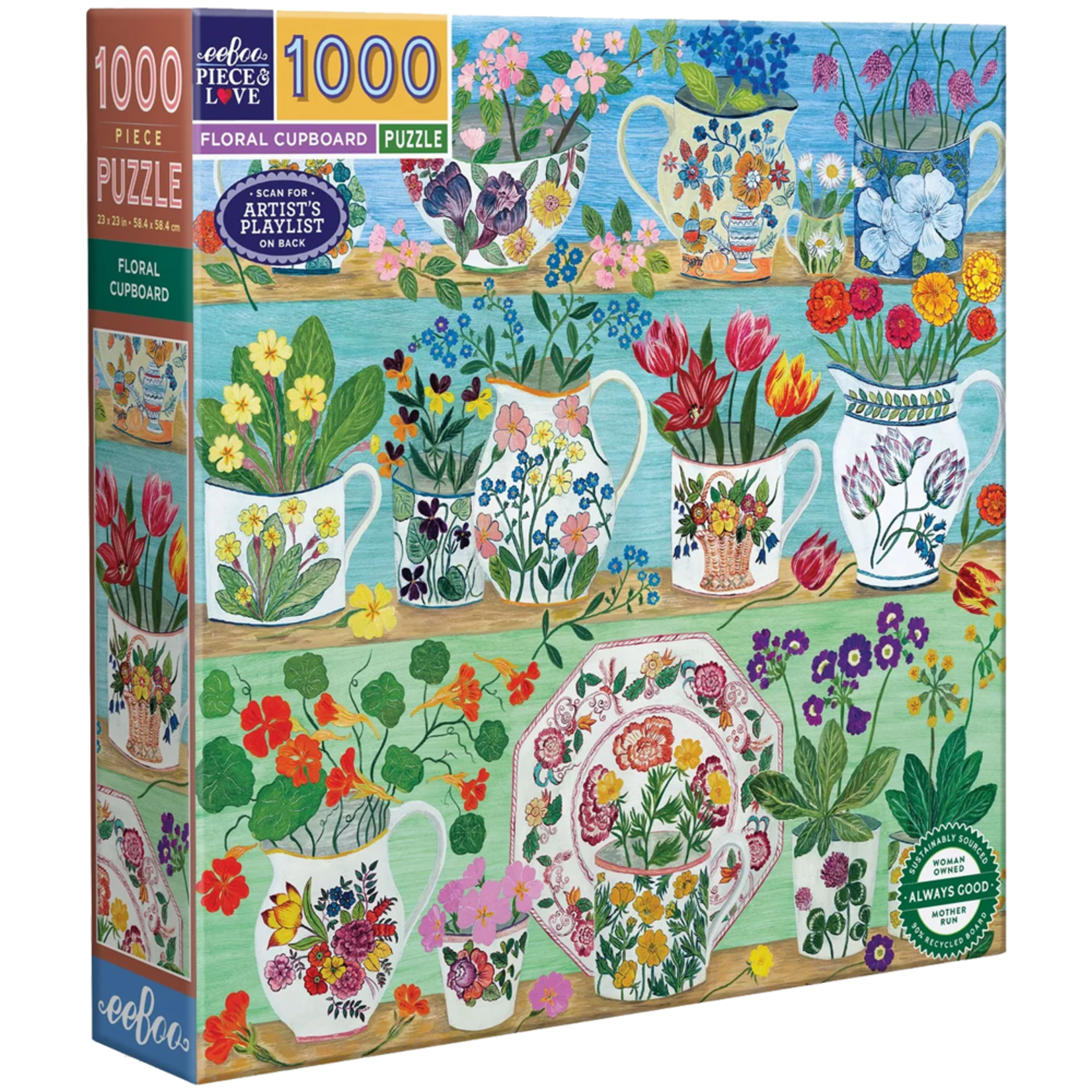 eeBoo Floral Cupboard 1000pc
