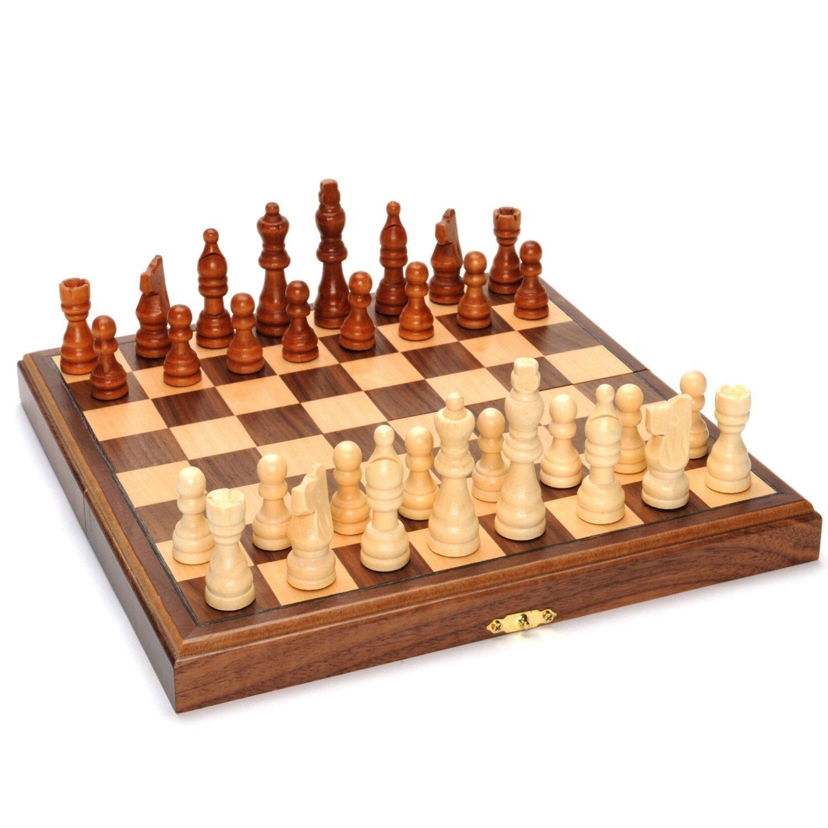 Wood Expressions CHESS SET:  Magnetic Folding Wood  (11")
