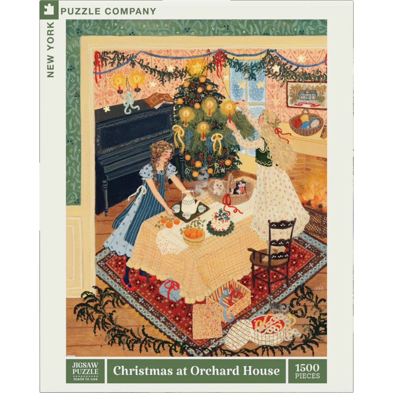New York Puzzle Co Loré Pemberton: Christmas at Orchard House 1500pc