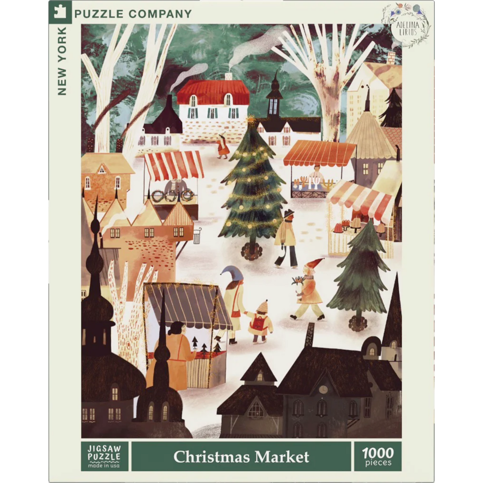 New York Puzzle Co Adelina Lirius: Christmas Market 1000pc