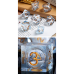 Dice Habit Dice: 7pc Sharp Edge Liquid Core Winter Wonderland - White