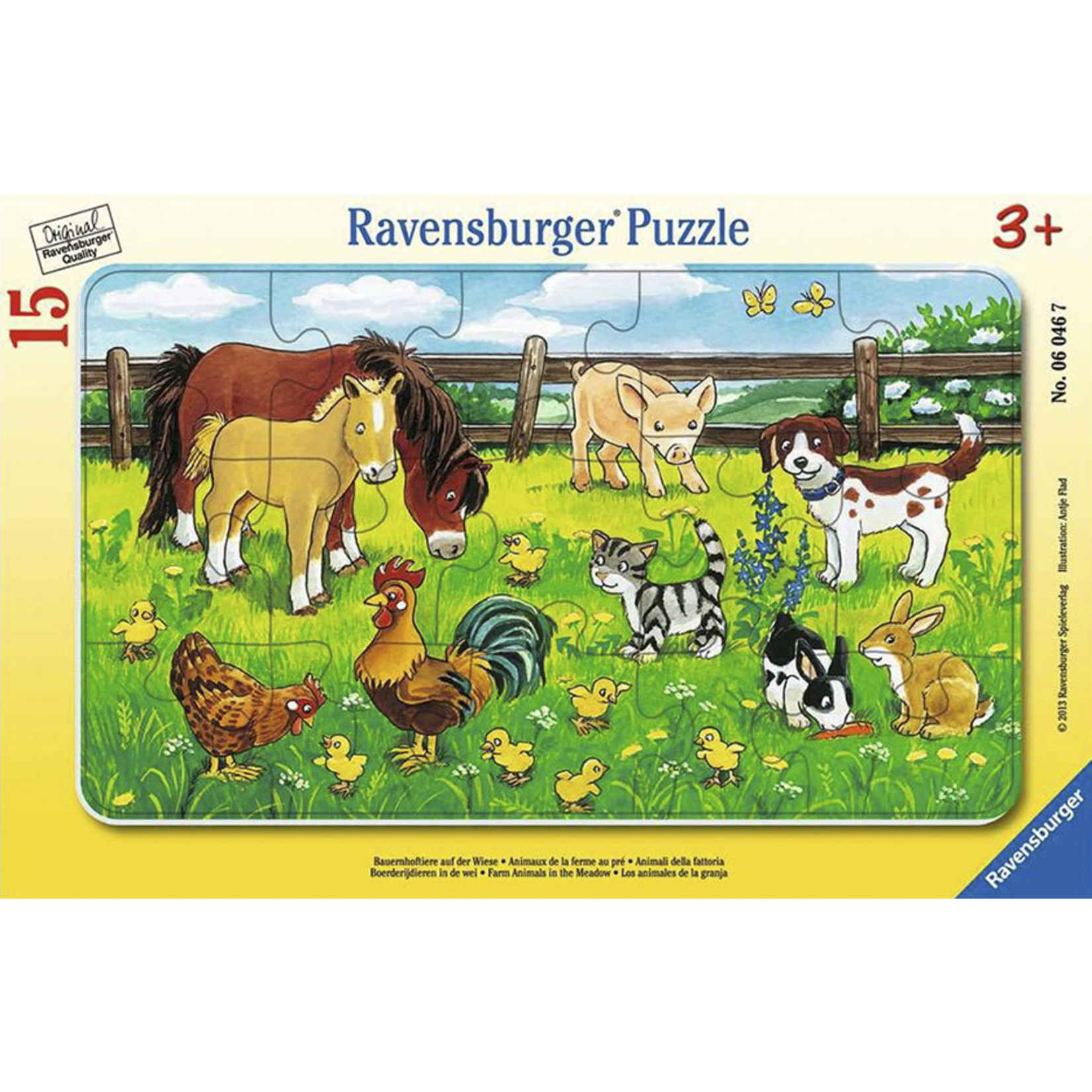 Ravensburger Farm Animals in Meadow Frame Puzzle - 15pc