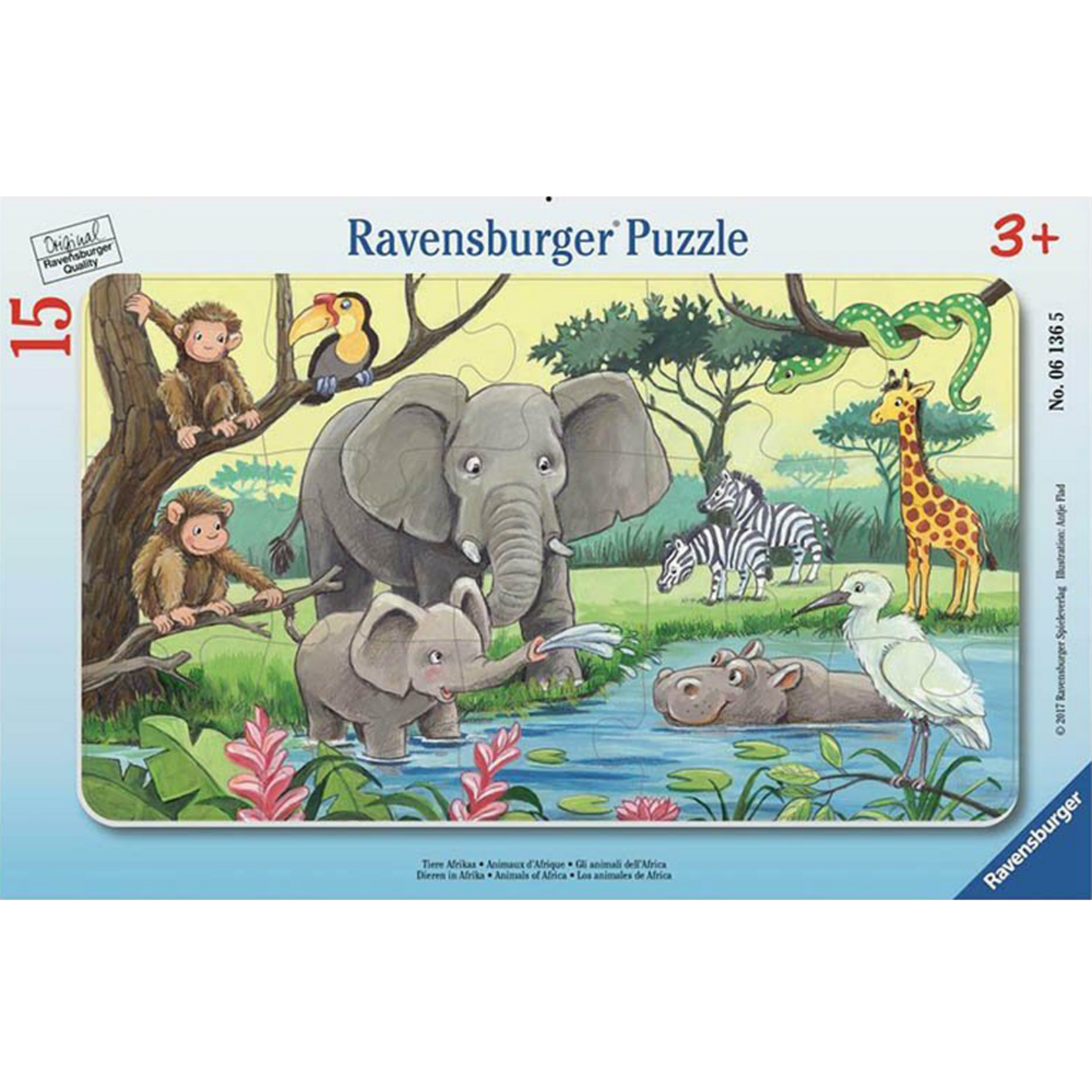 Ravensburger Frame Puzzle: Animals of Africa 15pc