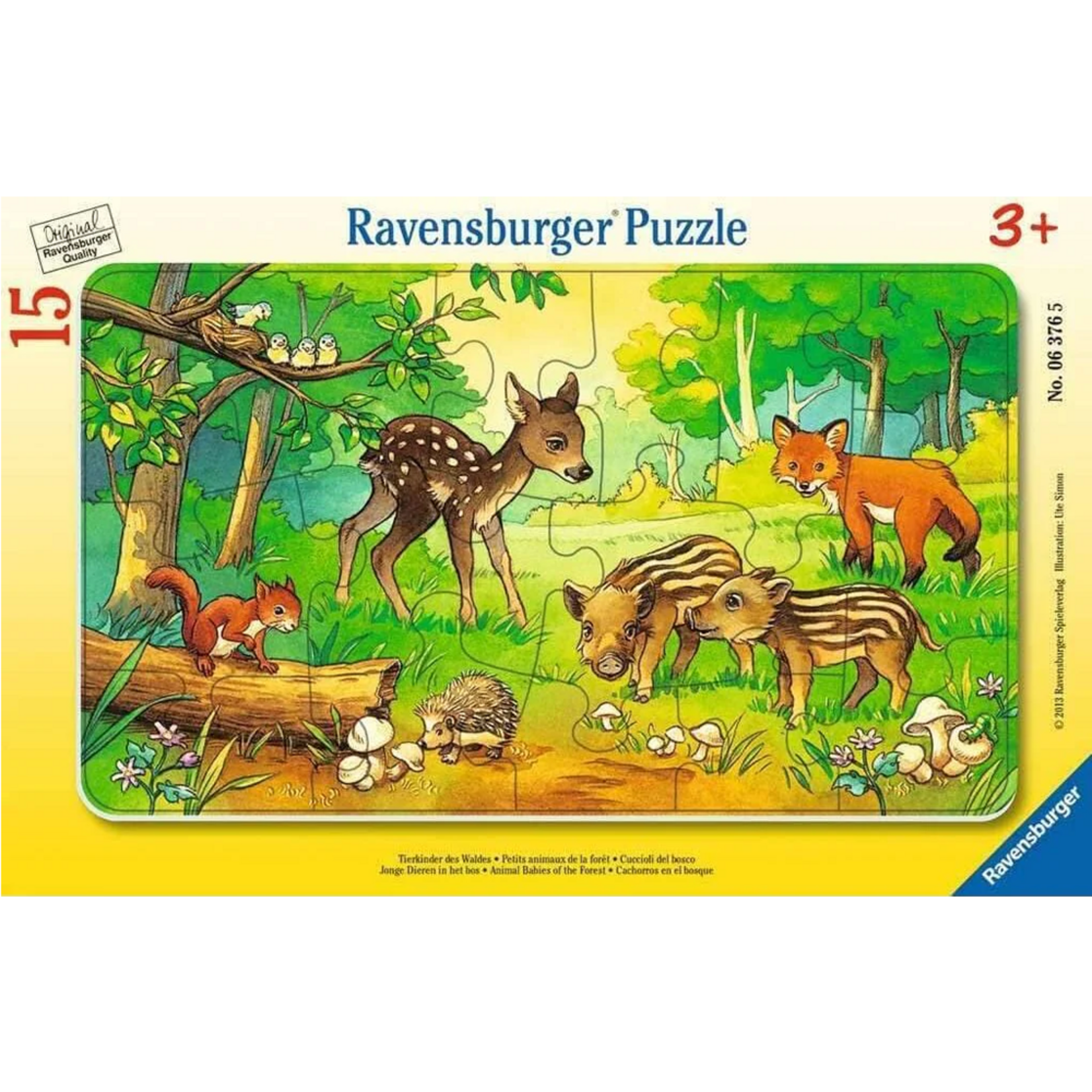 Ravensburger Frame Puzzle: Animal Babies in Forest 15pc