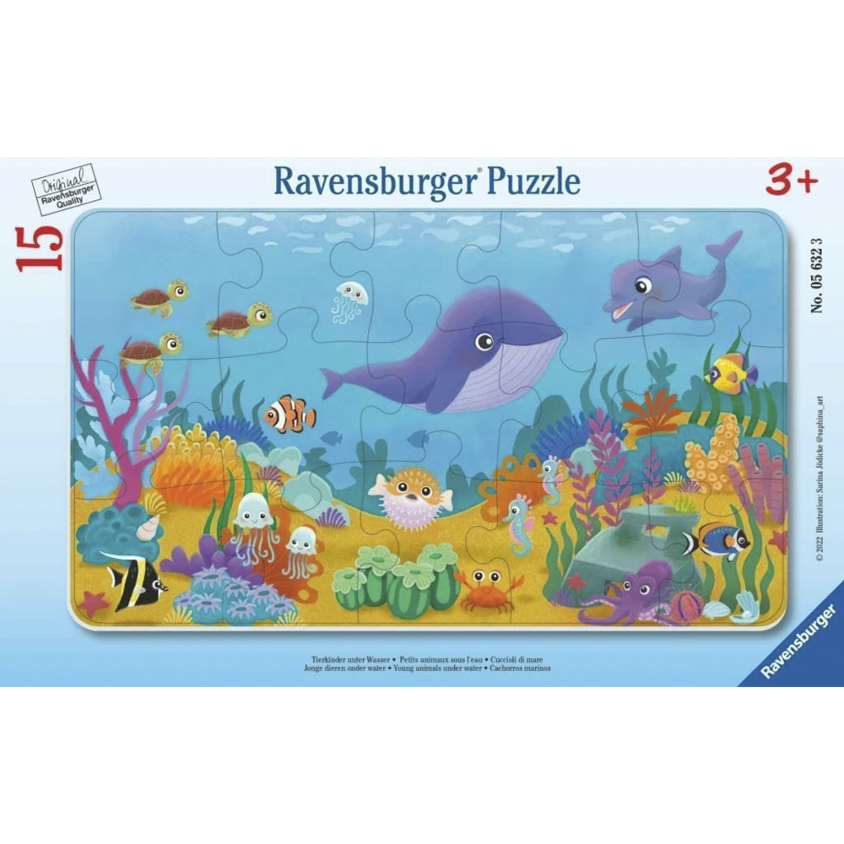 Ravensburger Young Animals Under Water Frame Puzzle - 15pc