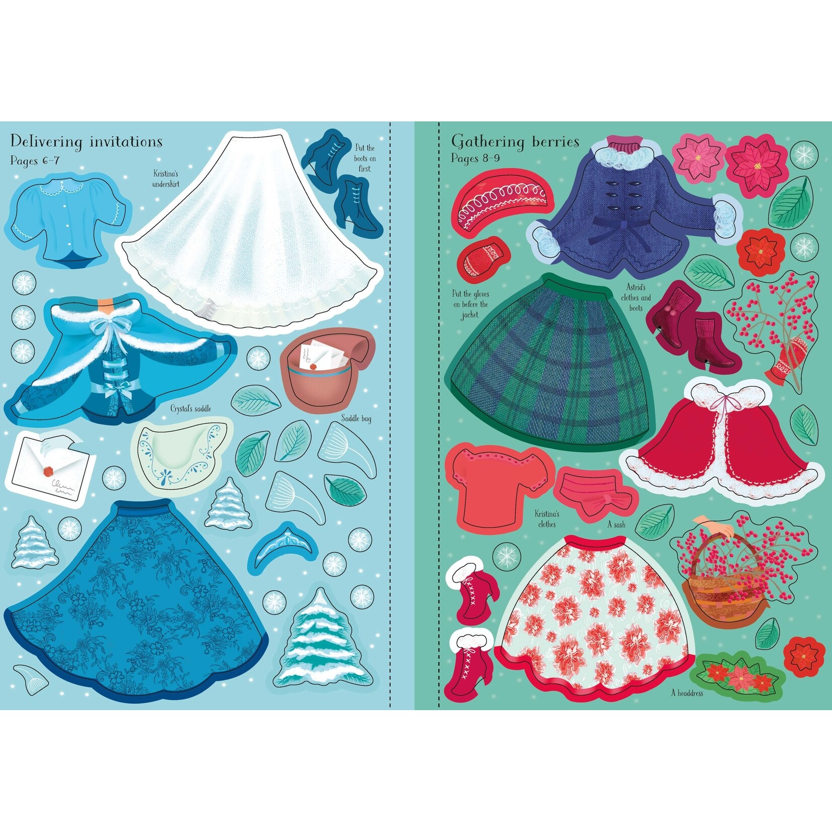 Usborne Sticker Book: Little Dolly Dressing - Snow Princesses