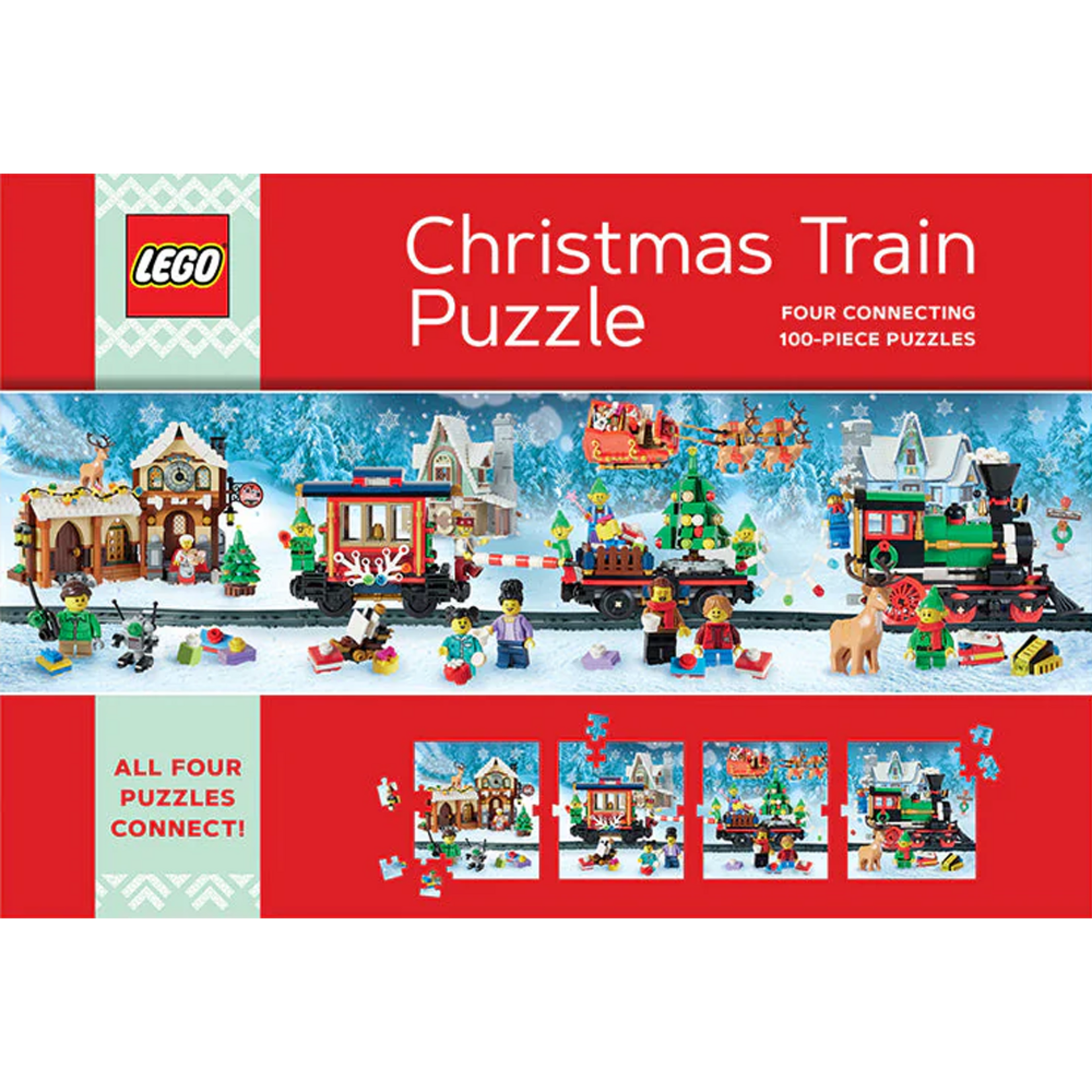 Mudpuppy LEGO Christmas Train 4 x 100pc