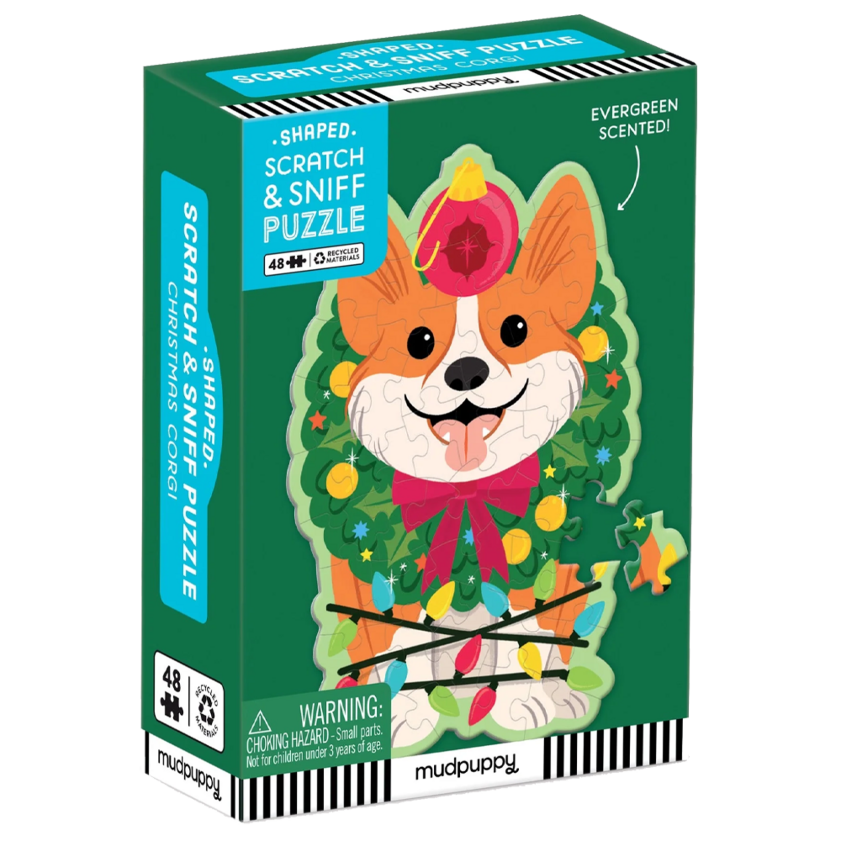 Mudpuppy Scratch & Sniff: Christmas Corgi 48pc