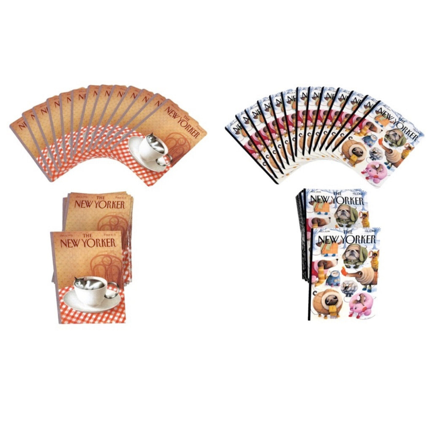 New York Puzzle Co Cards: Dog and Cat Cartoon Double Deck