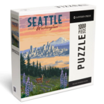 Lantern Press Seattle WA: Deer & Spring Flowers 1000pc