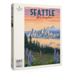 Lantern Press Seattle WA: Deer & Spring Flowers 1000pc