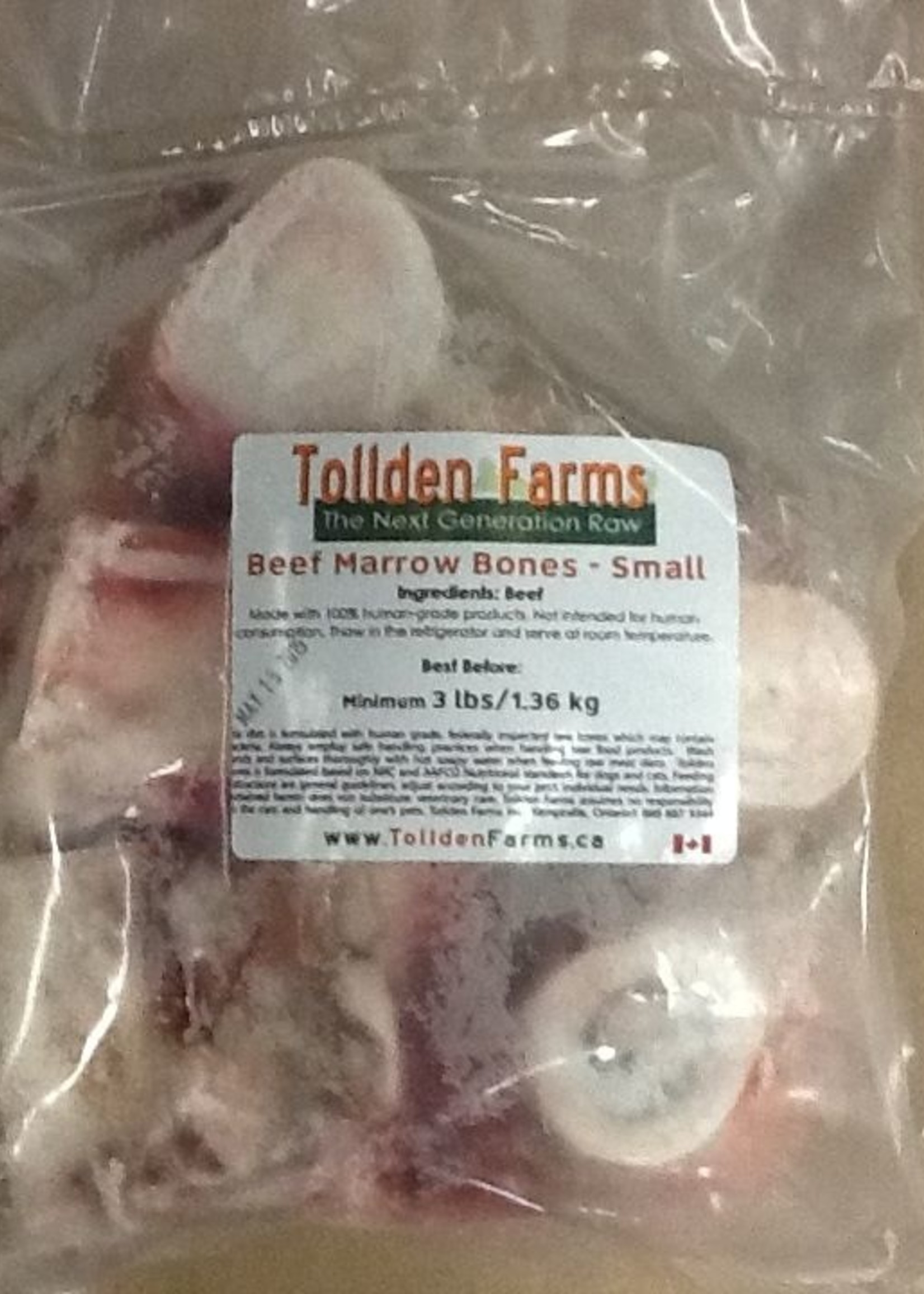 Tollden Farms TF BONES Beef Marrow Small 3lbs