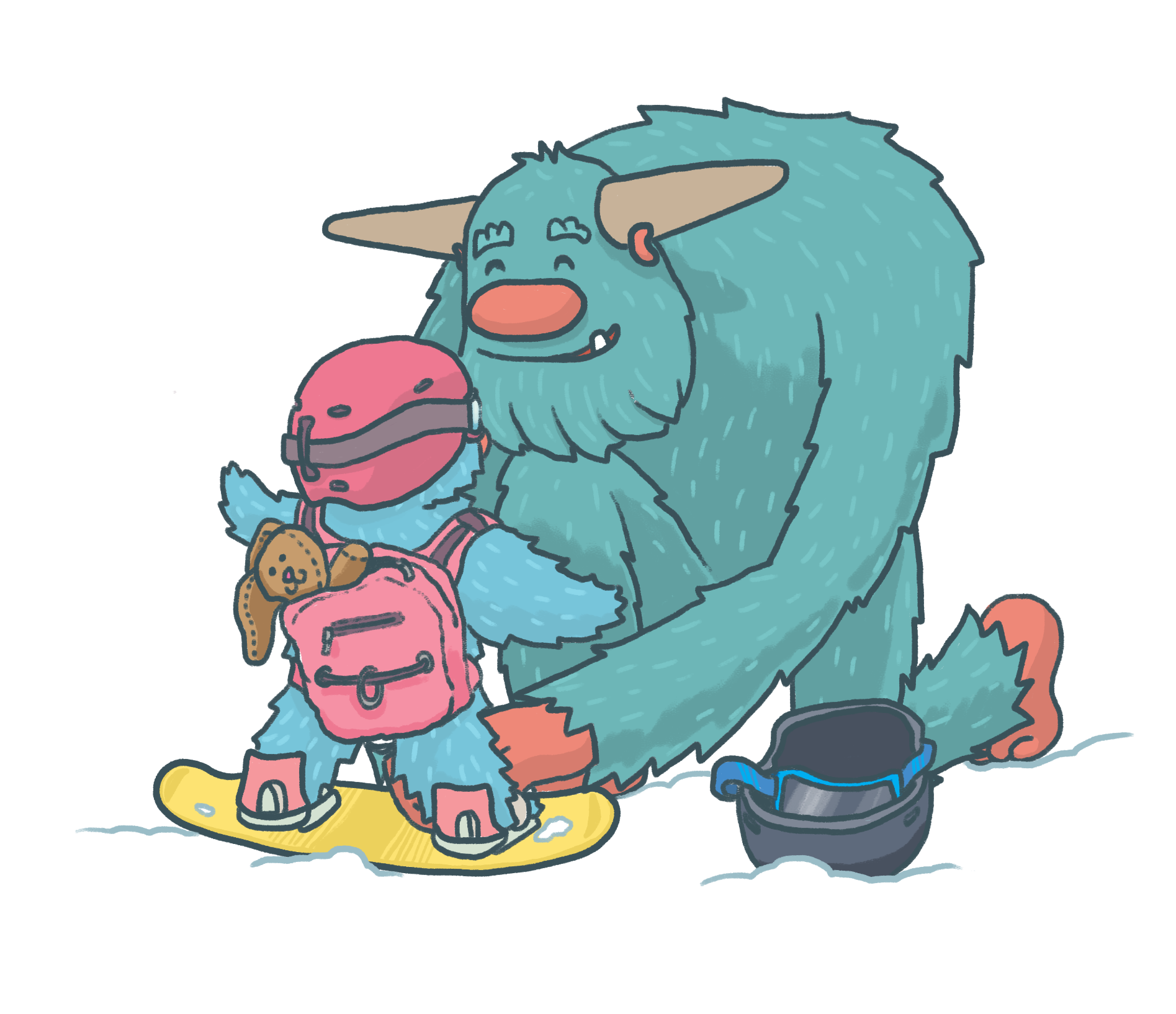 MDXONE Learning to Snowboard - A Yeti Story Hardcover Book