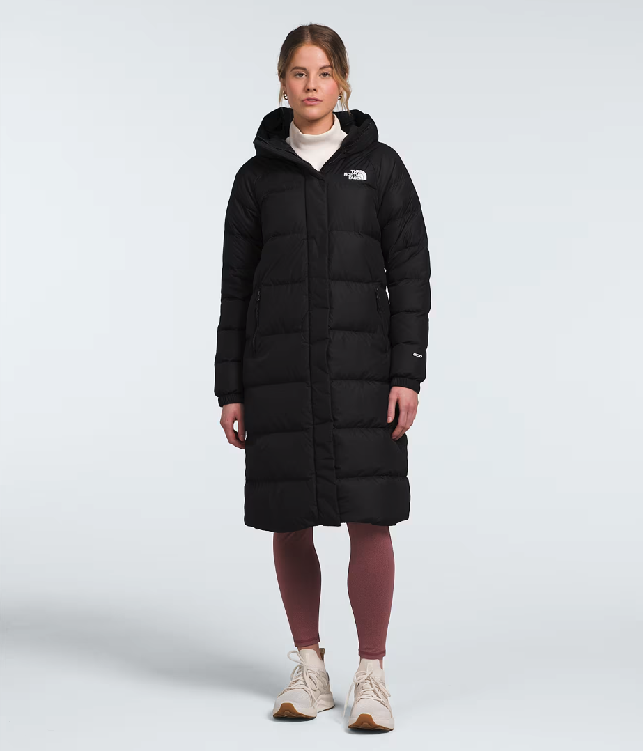 North face womens down jacket with fur hood hotsell