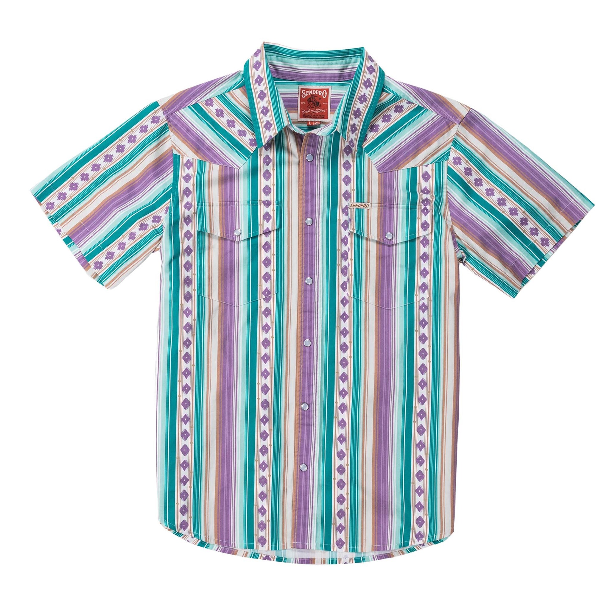 Sendero Provisions Co. Sendero Men's Serape Pearl Snap Short Sleeve