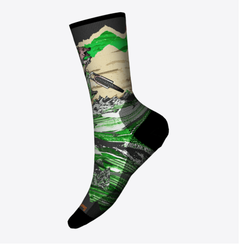 SMARTWOOL Smartwool Men's Bike Zero Cushion Wolf Print Crew Socks