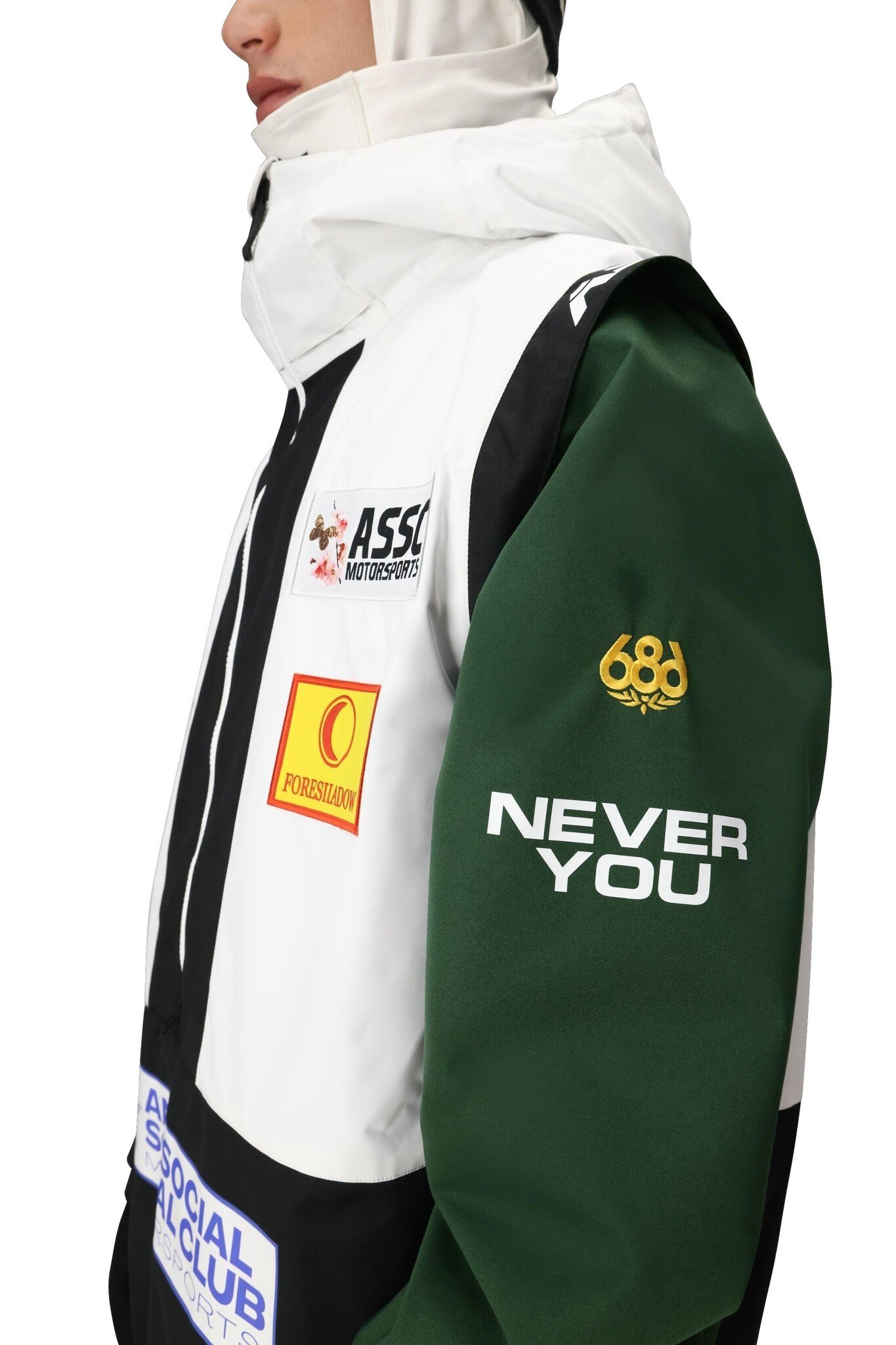 686 686 Men's AntiSocial Socisl Club F1 Shell Anorak