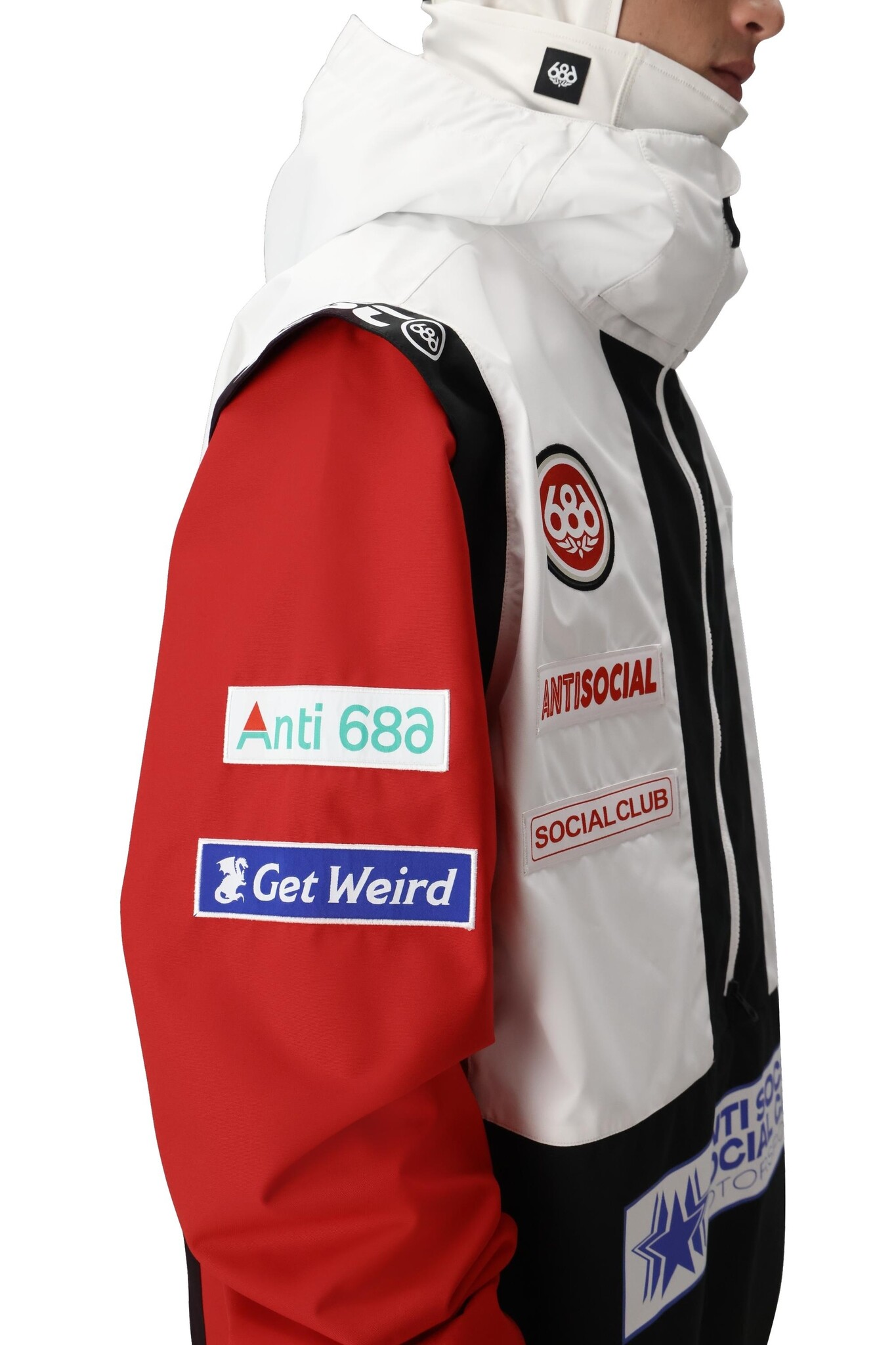 686 686 Men's AntiSocial Socisl Club F1 Shell Anorak