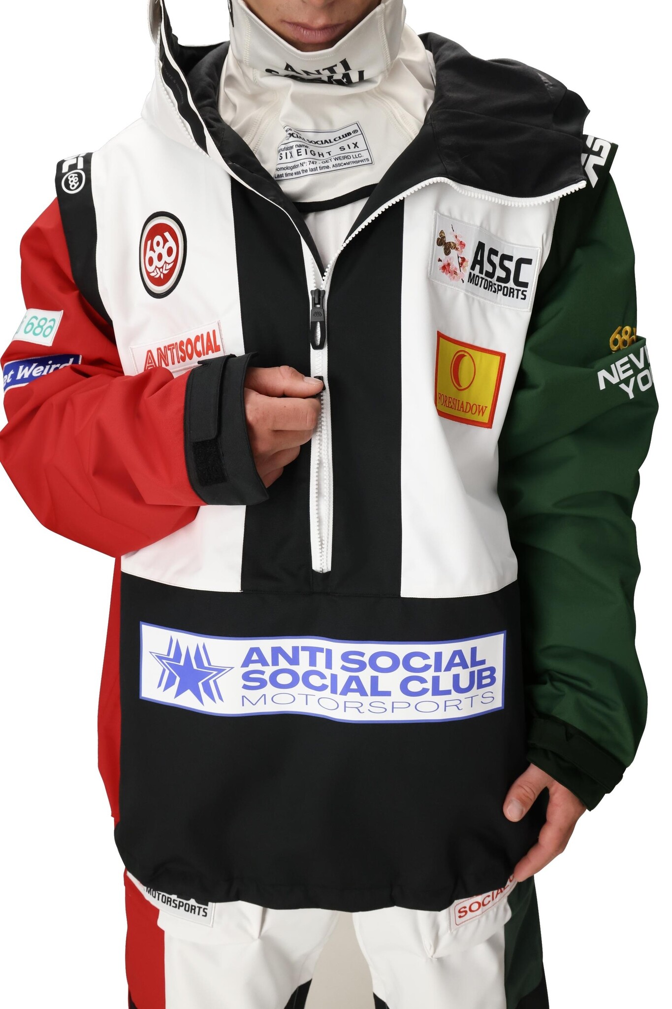 686 686 Men's AntiSocial Socisl Club F1 Shell Anorak