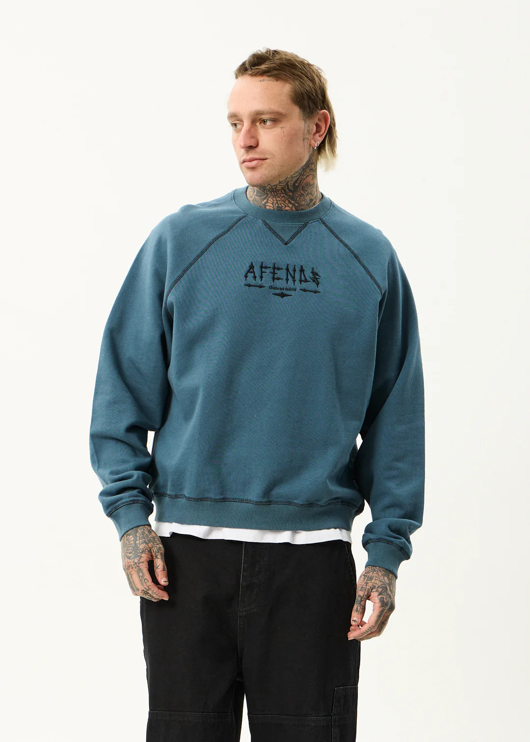 Afends Afends Men's Mix-Up Raglan Crew Neck