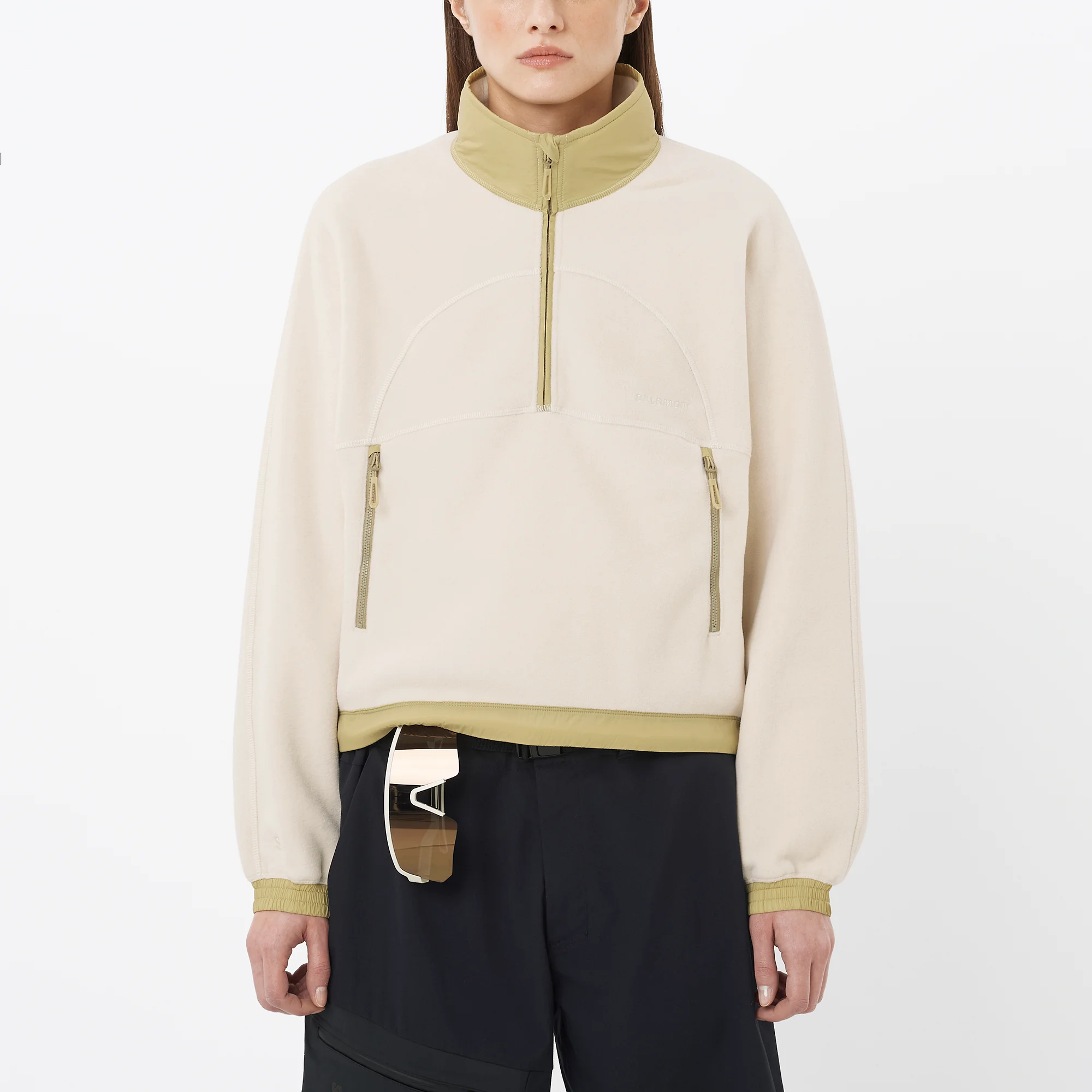 Salomon Salomon Women's Chroma Cropped Half Zip Midlayer Fleece