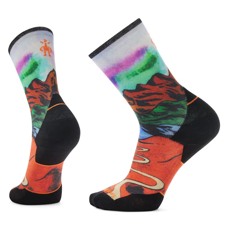 SMARTWOOL Smartwool Trail Run Targeted Cushion Singletrack Print Crew Socks