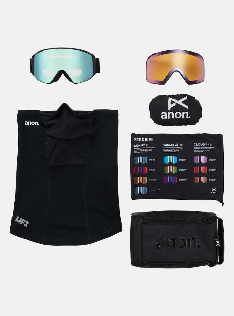 Anon. Anon M4S Cylindrical Low Bridge Goggle + Bonus Lens + MFI® Face Mask