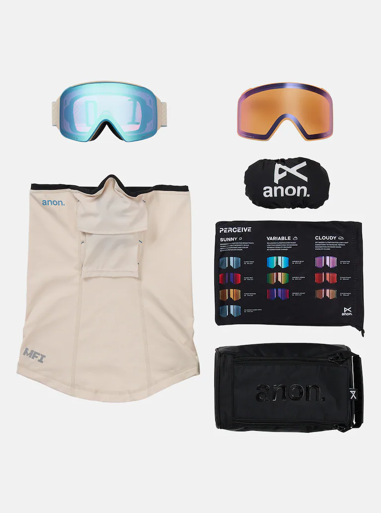 Anon. Anon M4S Cylindrical Low Bridge Goggle + Bonus Lens + MFI® Face Mask