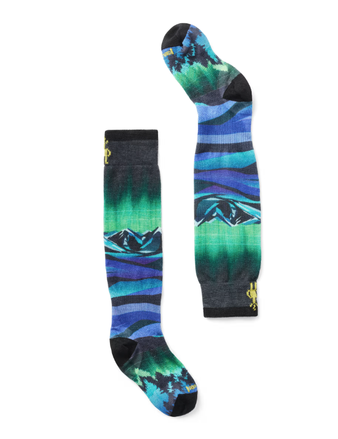 SMARTWOOL Smartwool Kids' Ski Zero Cushion Aurora Flash Print OTC Sock