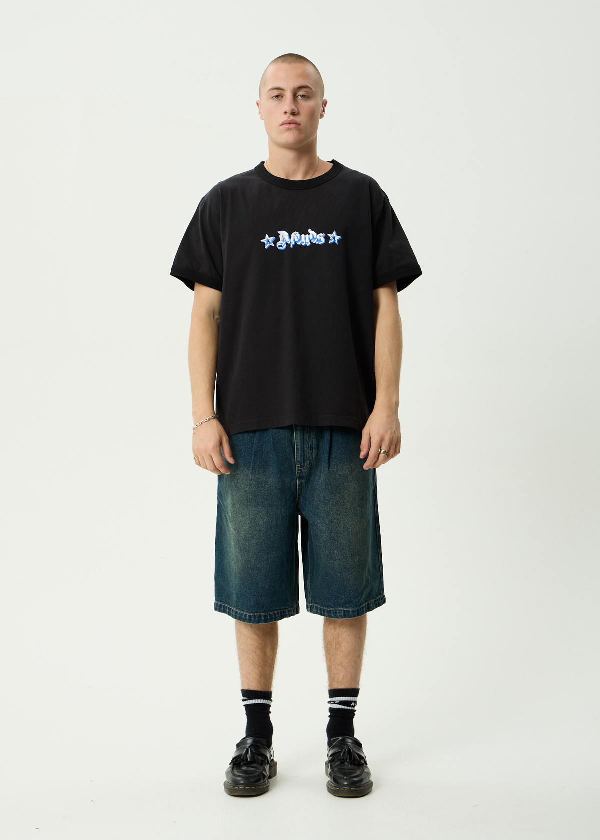 Afends Afends Men's Created Heavyweight Boxy Ringer Fit Tee