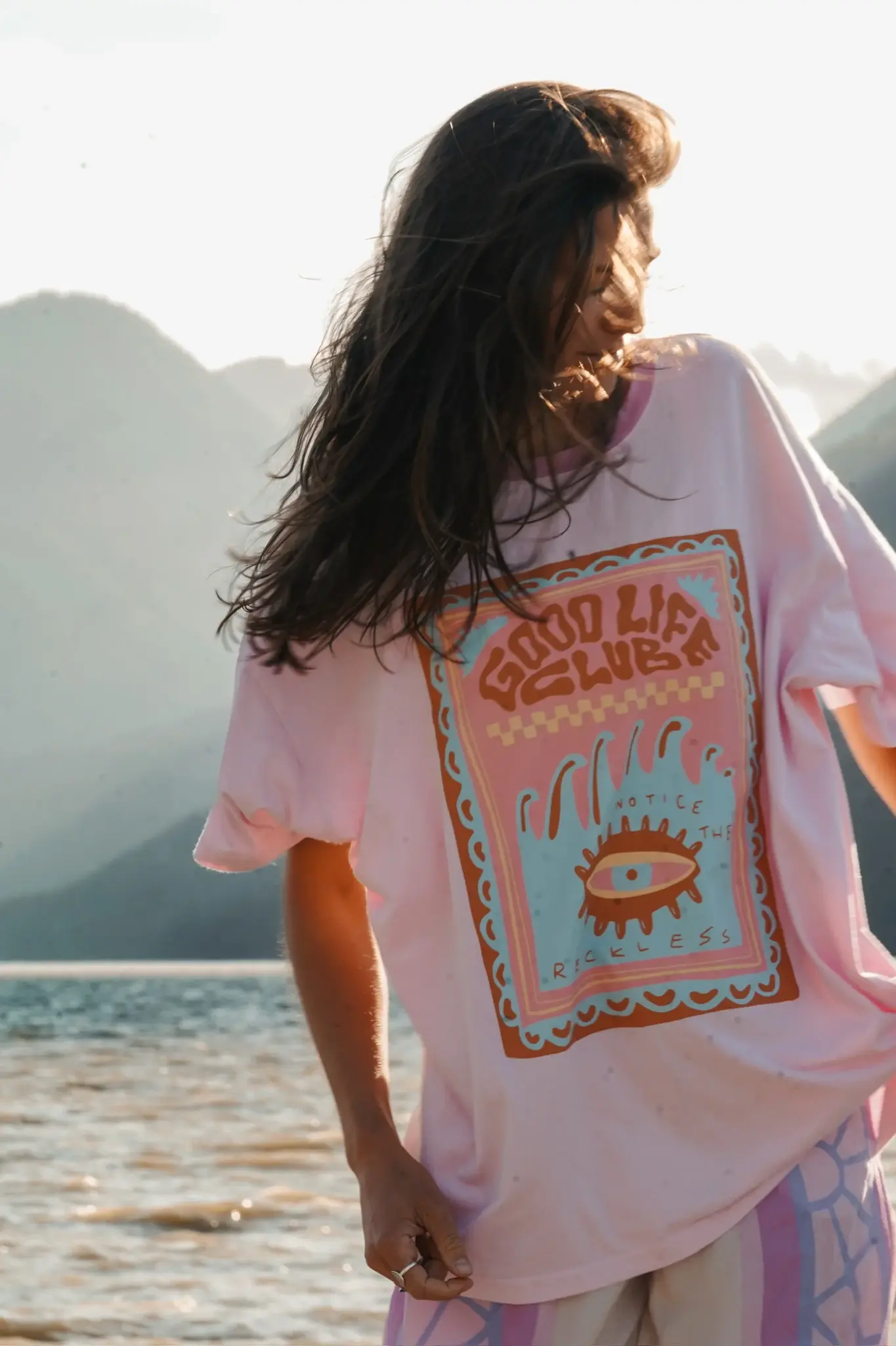 Notice The Reckless. Notice the Reckless Women's Good Vibes Oversized Tee