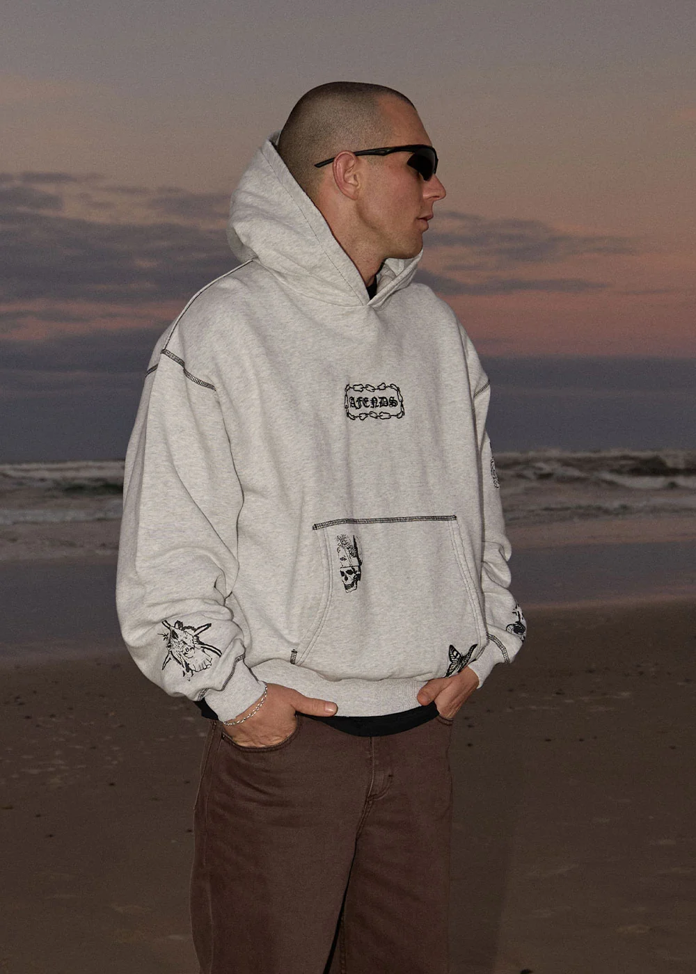 Afends Afends Men's Spiritual Distressed Boxy Hood