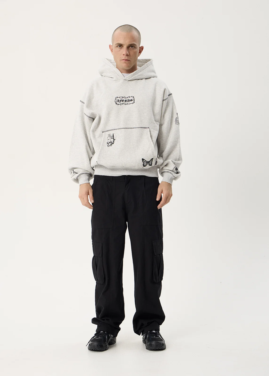 Afends Afends Men's Spiritual Distressed Boxy Hood