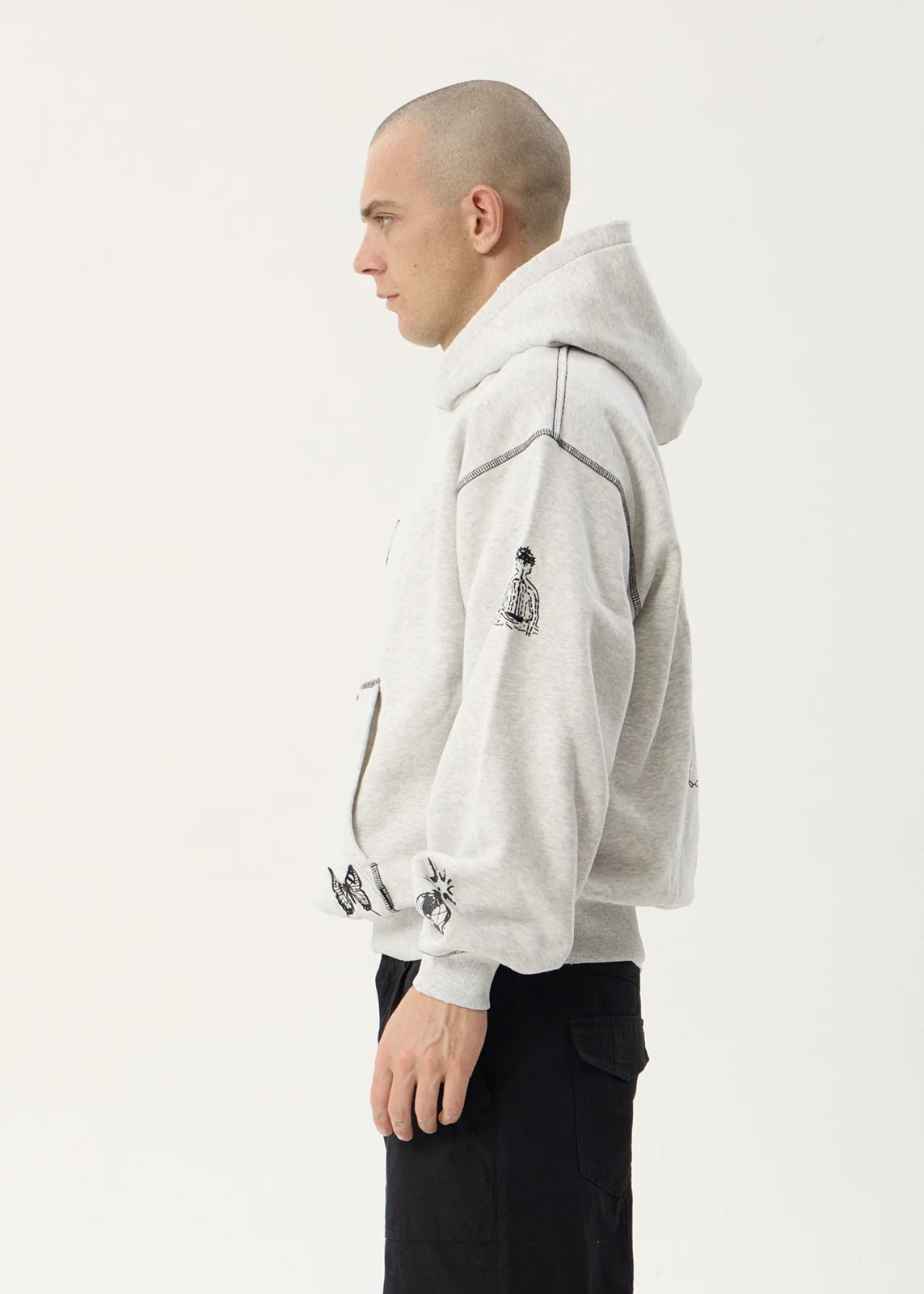 Afends Afends Men's Spiritual Distressed Boxy Hood