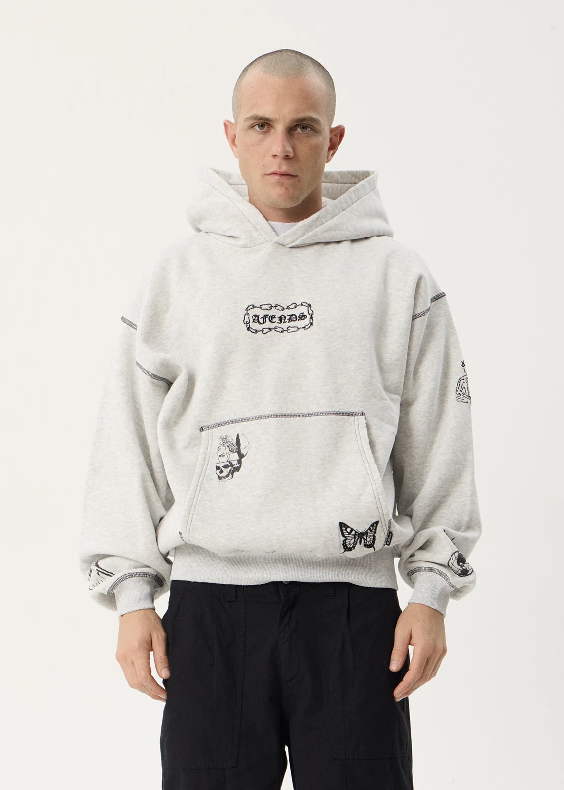 Afends Afends Men's Spiritual Distressed Boxy Hood