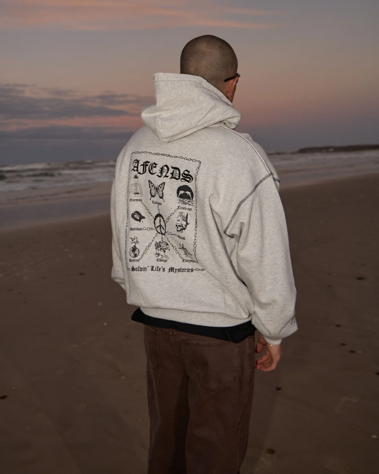 Afends Afends Men's Spiritual Distressed Boxy Hood