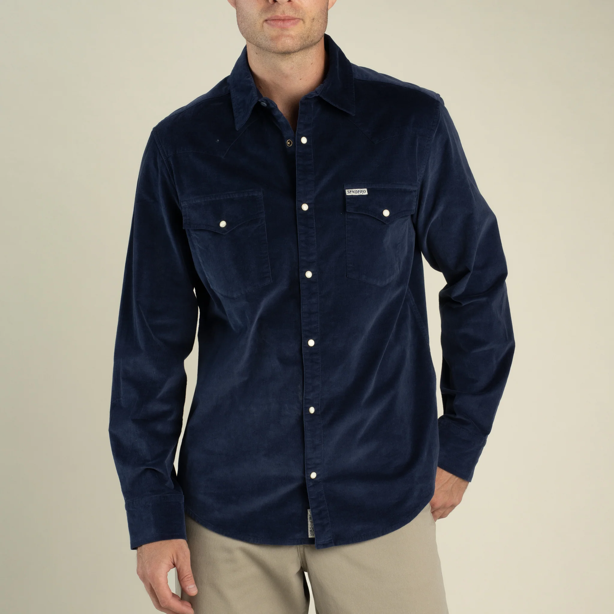 Sendero Provisions Co. Sendero Men's The Wyatt Pearl Snap LS Corduroy Shirt