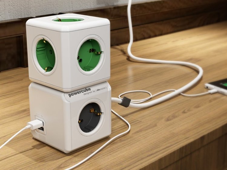 PowerCube Surge Protector 5ft 4-Outlet w/USB