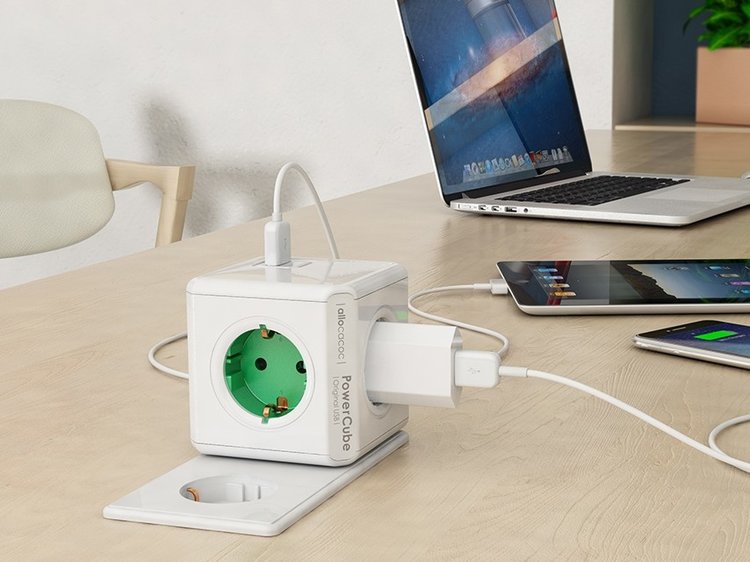 PowerCube Surge Protector 5ft 4-Outlet w/USB