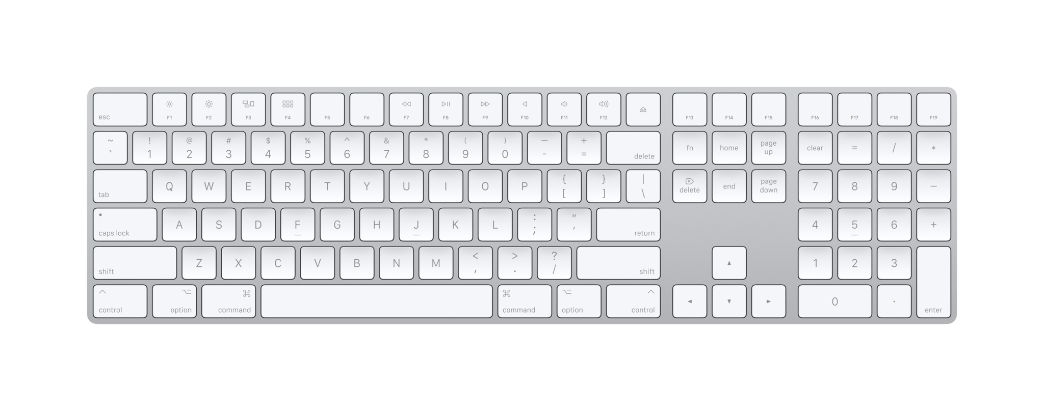 Apple Magic Keyboard w/Numeric Pad US English - Silver - Campus 