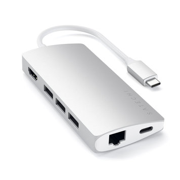 Satechi USB-C Multiport Adapter 4K with Ethernet V2 - Silver